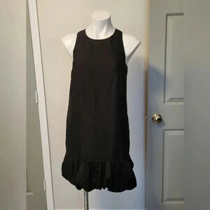 Anthropologie Leifsdottir Black Silk Blend Bubble Hem Cocktail/Shift Dress(4)